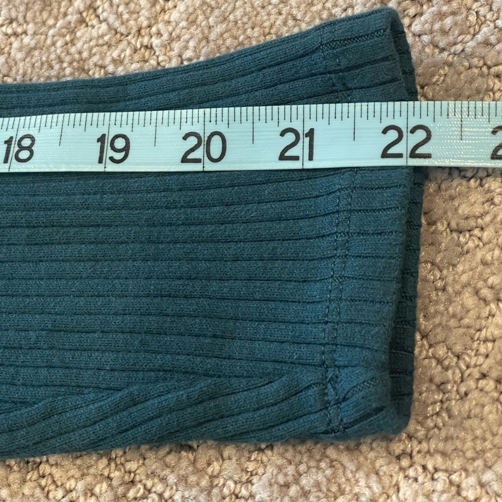 Madewell Ribbed Off-the-Shoulder Top, Teal Blue, Long Sleeve, Soft, Size Large, - Picture 10 of 13